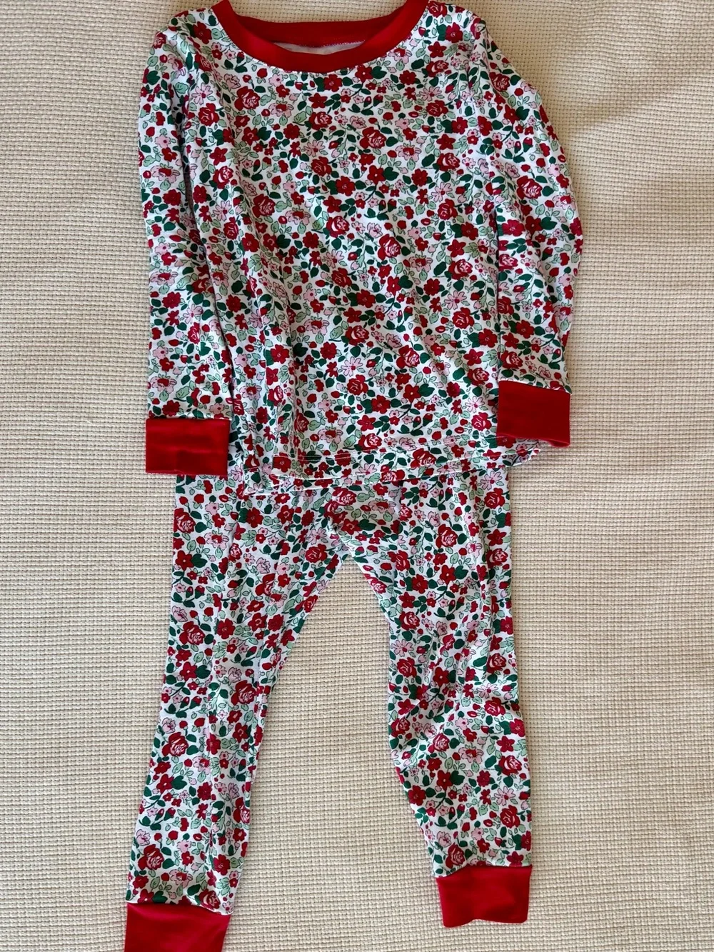 Lake Kids Floral Red Long-Sleeve Pajama Set